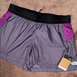 The North Face Athletic Purple and Black Shorts